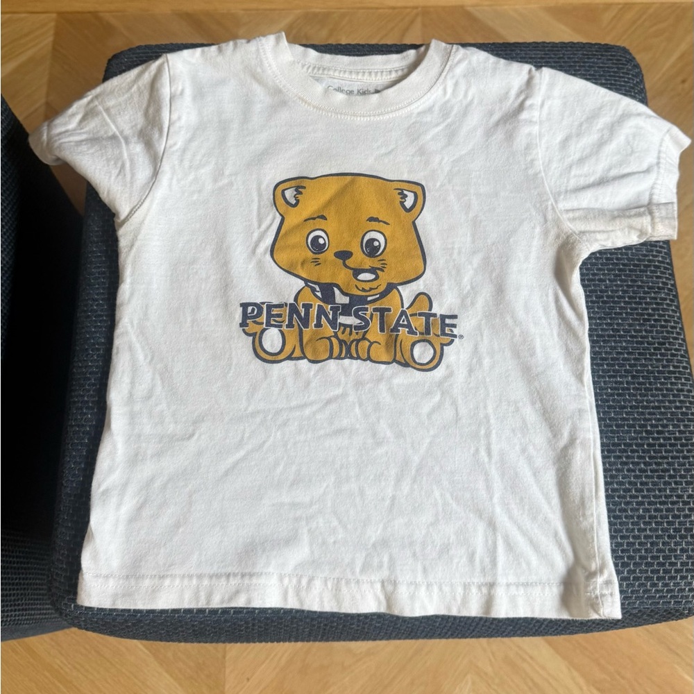 Penn State White T-Shirt with Mascot Design- kids